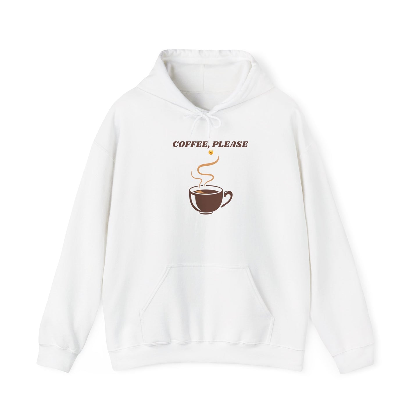 Coffee, Please – Cozy Hoodie with Coffee Cup Design